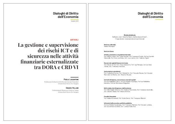 La gestione e supervisione dei rischi ICT e di sicurezza nelle attività finanziarie esternalizzate tra DORA e CRD VI