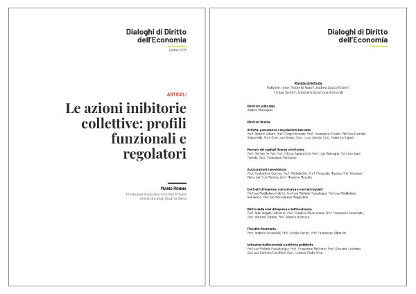 Le azioni inibitorie collettive: profili funzionali e regolatori